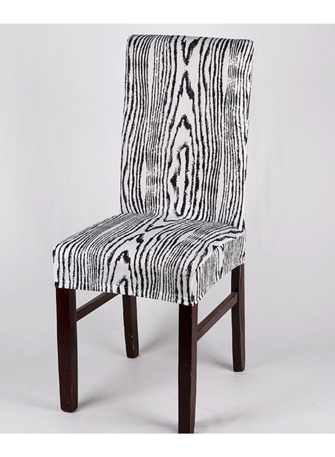 غطاء كرسي مطاطي من الخشب المحبب أبيض/ أسود 45x45x60سم  - Image 5