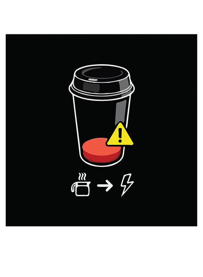 أتيك لوحة فنية بتصميم لمحبي القهوة أسود/أحمر/أصفر 30x30سم - Image 1