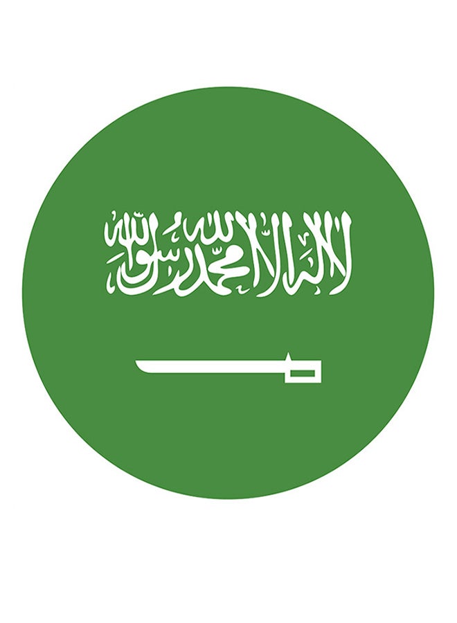 أتيك لوحة فنية من خشب MDF بتصميم علم المملكة العربية السعودية متعدد الألوان - Image 1