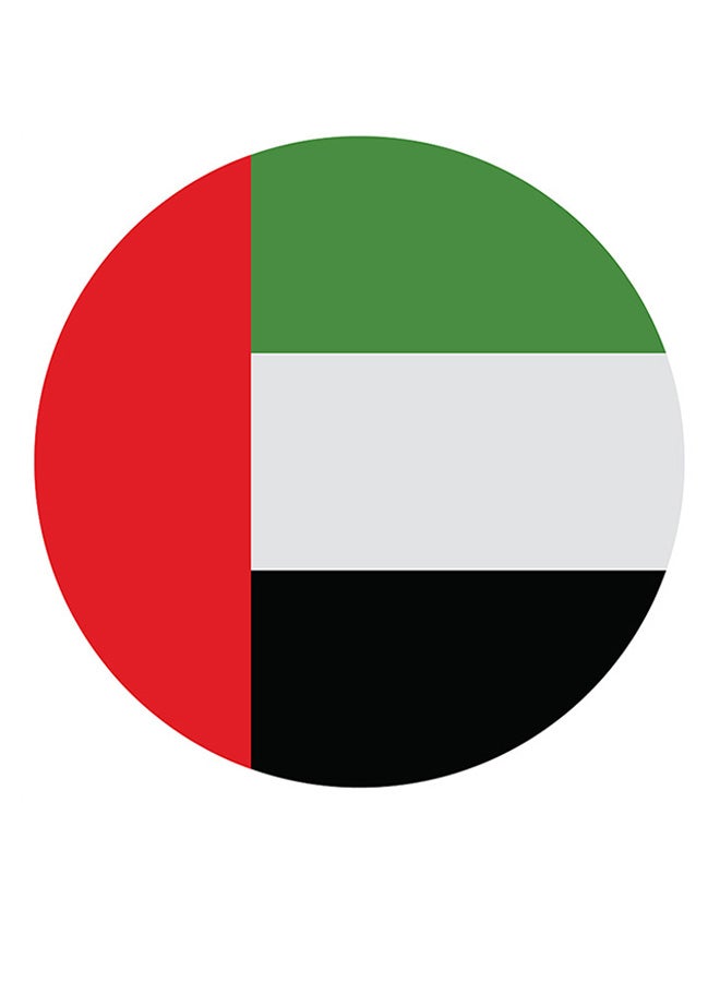 أتيك لوحة فنية من خشب MDF بطبعة أعلام الإمارات العربية المتحدة أحمر/أخضر/أبيض 30x30سم - Image 1