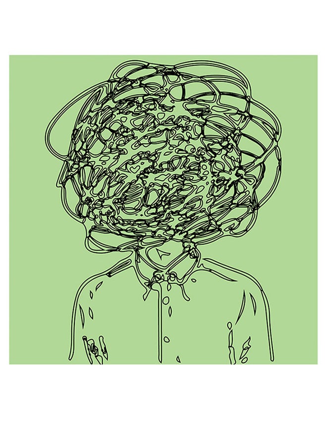 أتيك لوحة فنية مطبوعة على خشب MDF أخضر/أسود 30x30سم  - Image 1
