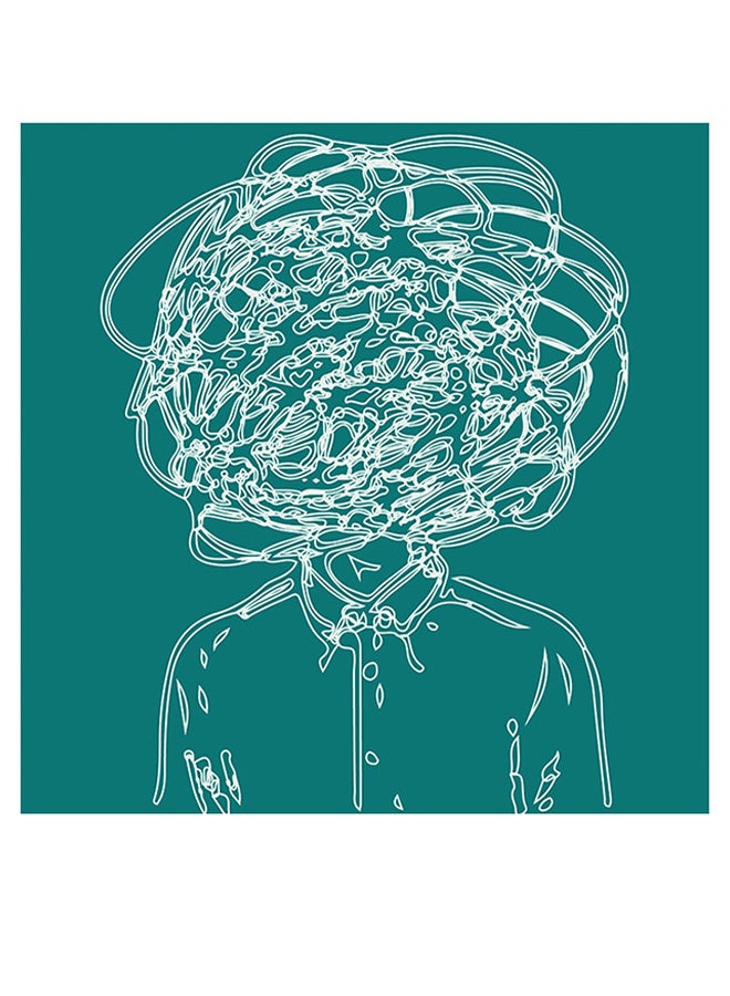 أتيك لوحة فنية مطبوعة على خشب MDF أزرق/ أبيض 30x30سم  - Image 1