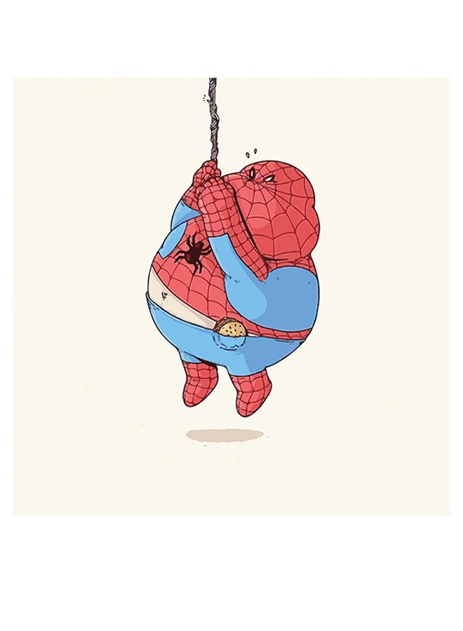 Atiq Spider Man Printed Wall Art Beige/Blue/Red 30x30cm  - Image 1