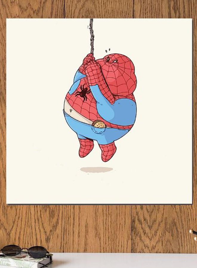 Atiq Spider Man Printed Wall Art Beige/Blue/Red 30x30cm  - Image 2