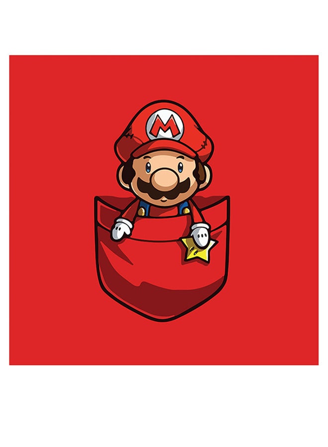 أتيك لوحة فنية بطبعة شخصية سوبر ماريو أحمر/أصفر/أسود 30x30سم - Image 1