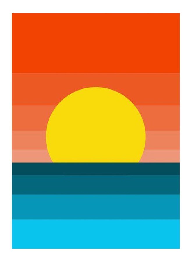 Zoot The Wall Art 1-Piece Framed Canvas Beautiful Ocean Sunset.jpg Orange/Yellow/Blue 50x70cm