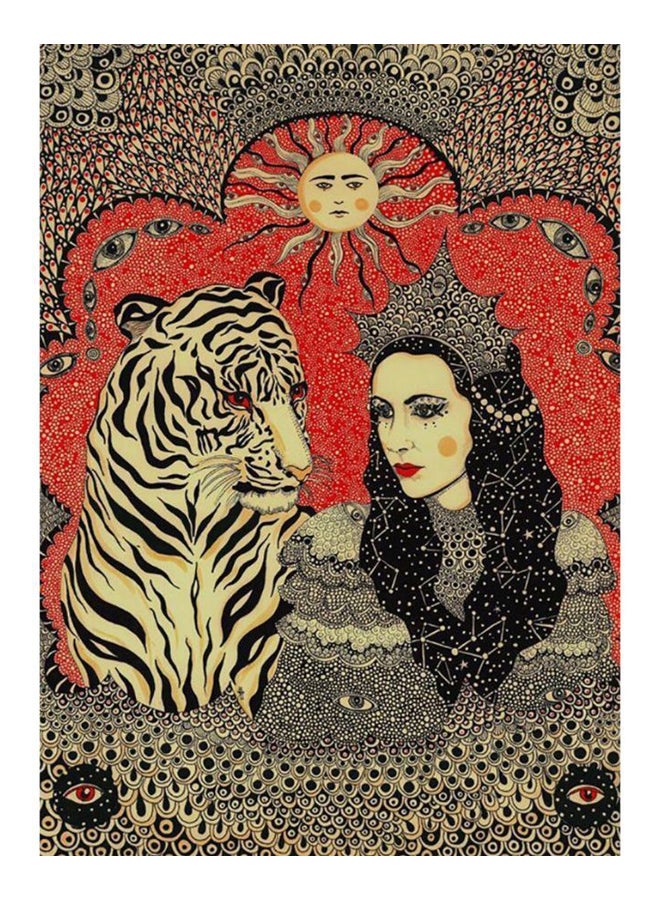 زوت لوحة فنية جدارية من قماش الكانفاس بإطار ورسمة تمثل فن داريا هلزاتوفا متعدد الألوان 50x70سم