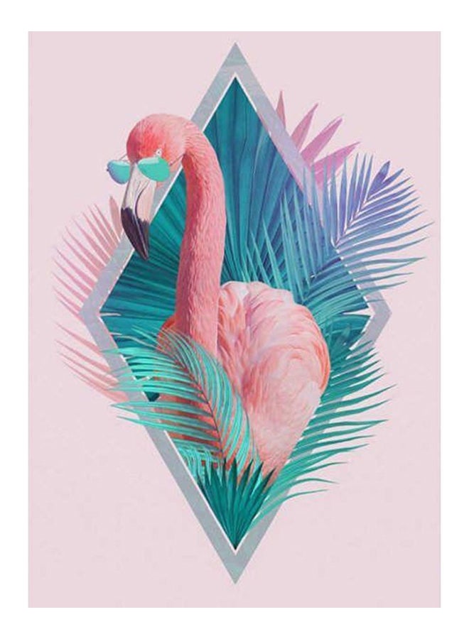 Zoot The Wall Art 1-Piece Framed Canvas Cool Flamingo Art.jpg Pink/Blue 50x70cm