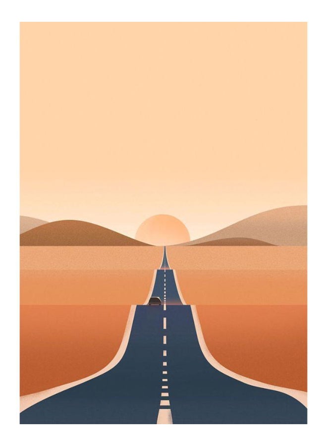 Zoot Sunset Roadway Framed Painting Brown/Black 50x70cm