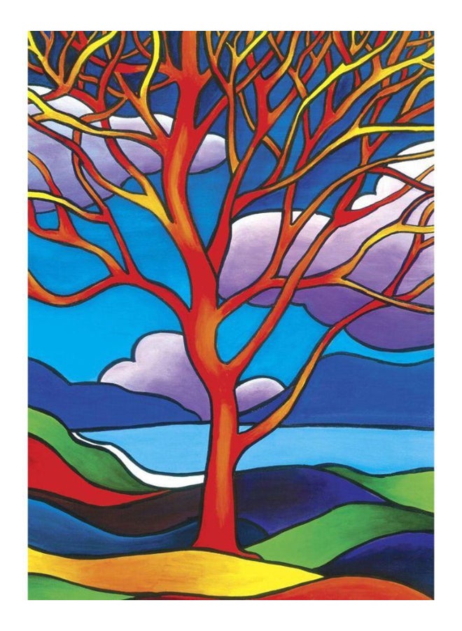 Zoot Tree In Warm And Cool Colors Framed Painting Multicolour 50x70cm