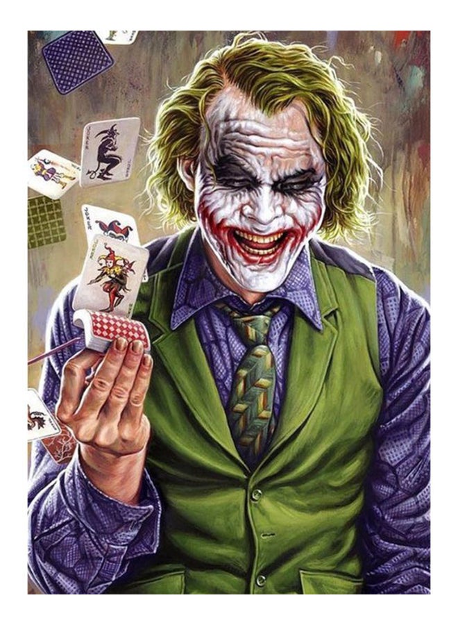 زوت لوحة فنية جدارية بإطار بتصميم يمثل شخصية الجوكر متعدد الألوان 50x70سم