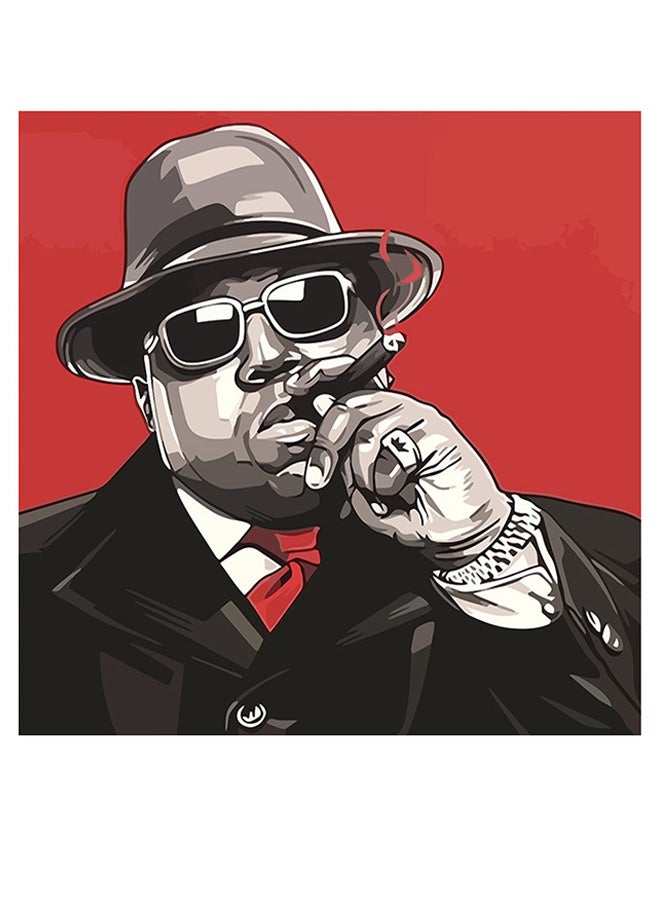 أتيك "لوحة فنية مطبوعة بتصميم الرابر "Notorious B.I.G" رمادي / أحمر / أسود 30x30سم - Image 1