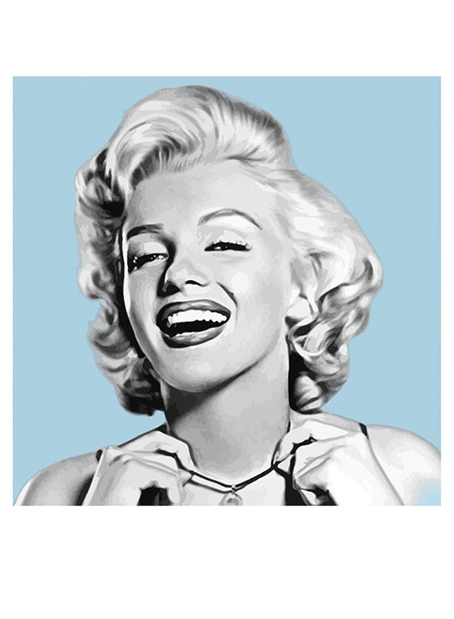 أتيك لوحة فنية لديكور الحائط بتصميم الفنّانة مارلين مونرو رمادي/أزرق 30x30سم - Image 1