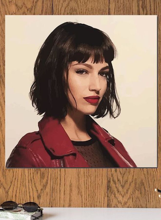 أتيك "لوحة فنية مطبوعة بعبارة "Money Heist Tokyo" أزرق/أحمر/بيج 30x30سم - Image 2