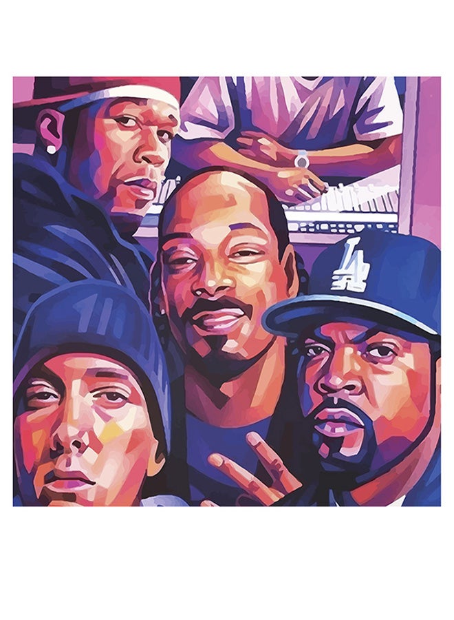Atiq - Rap Artists Printed Wall Art Blue/Brown/Purple 30x30cm - Image 1