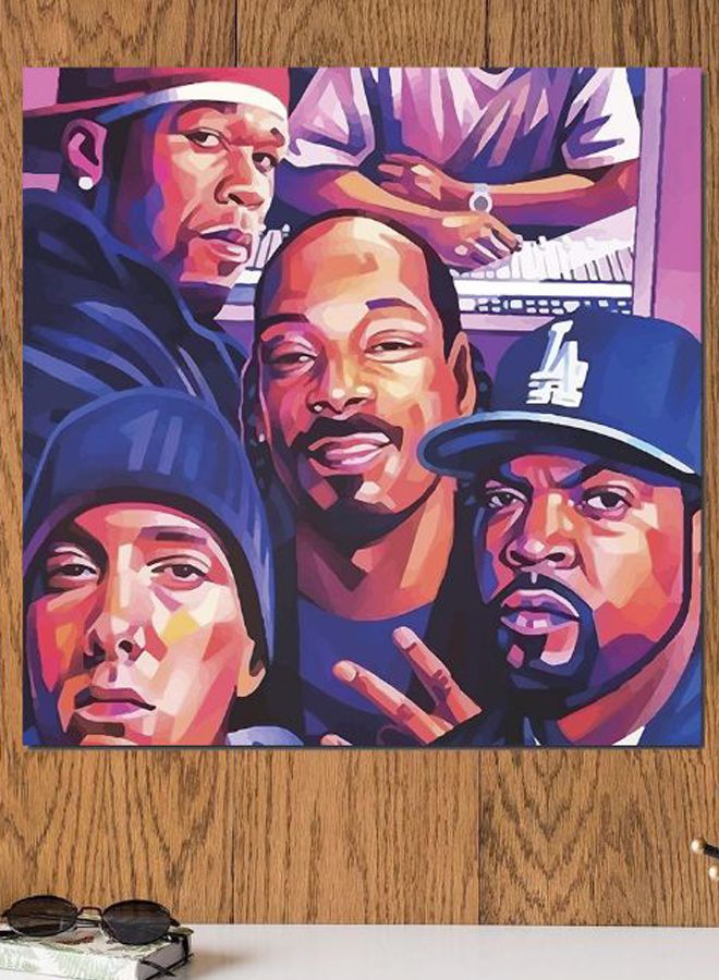 Atiq - Rap Artists Printed Wall Art Blue/Brown/Purple 30x30cm - Image 1