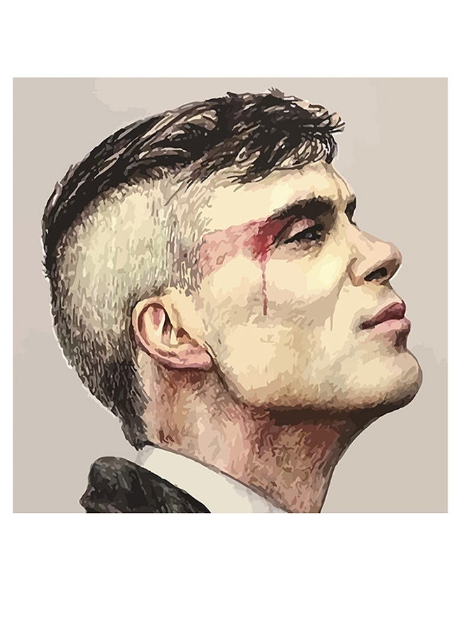 Atiq Thomas Shelby Themed Decorative Wall Art Beige/Grey/Black 30x30cm - Image 1