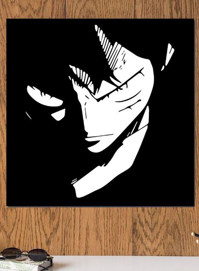 Atiq Luffy Themed Printed MDF Wall Art Black/White 30x30cm - Image 2