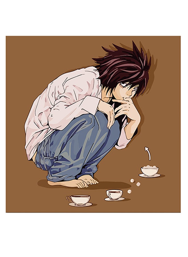 Death Note Anime  Themed Printed MDF Wall Art Brown/Blue/White 30x30cm - v1601201480/N40373304A_1