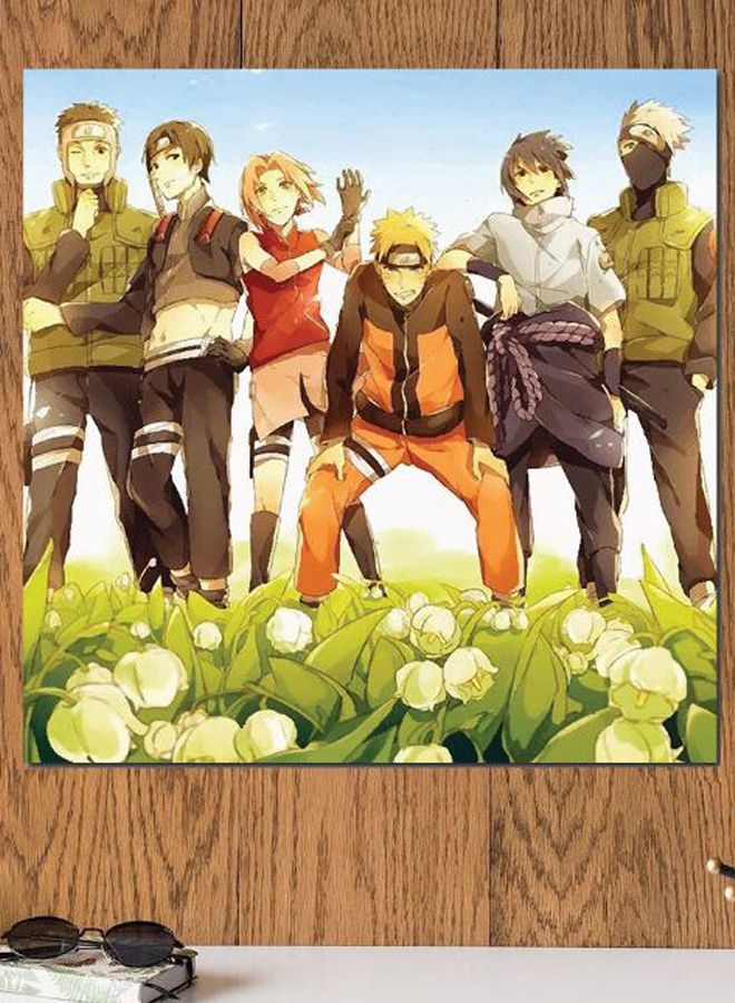 Atiq Naruto Anime  Themed Printed MDF Wall Art Green/Blue/Black 30x30cm - Image 2