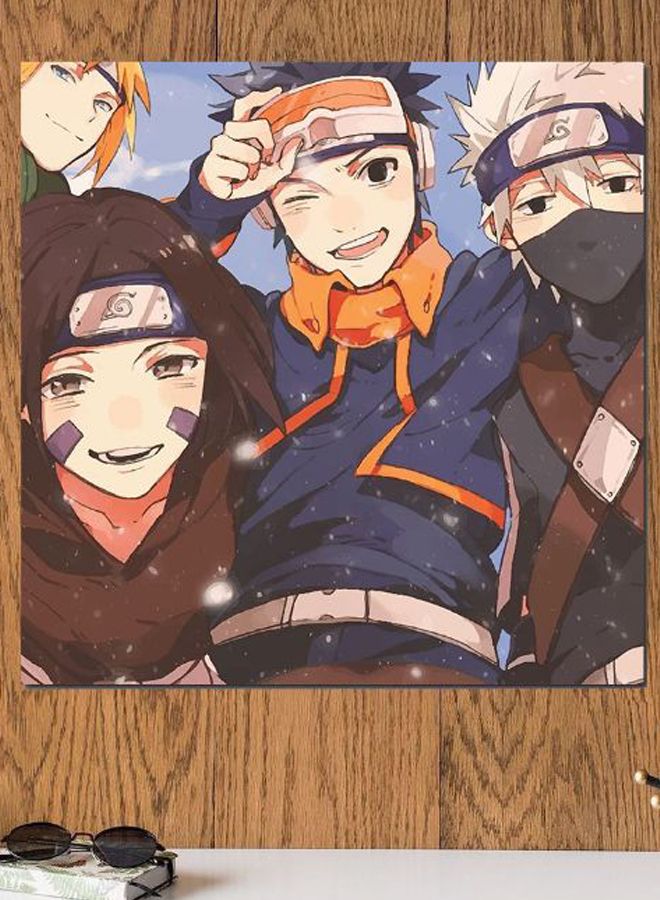 Atiq - Naruto Anime  Themed Printed MDF Wall Art Blue/Beige/Brown 30x30cm - Image 1