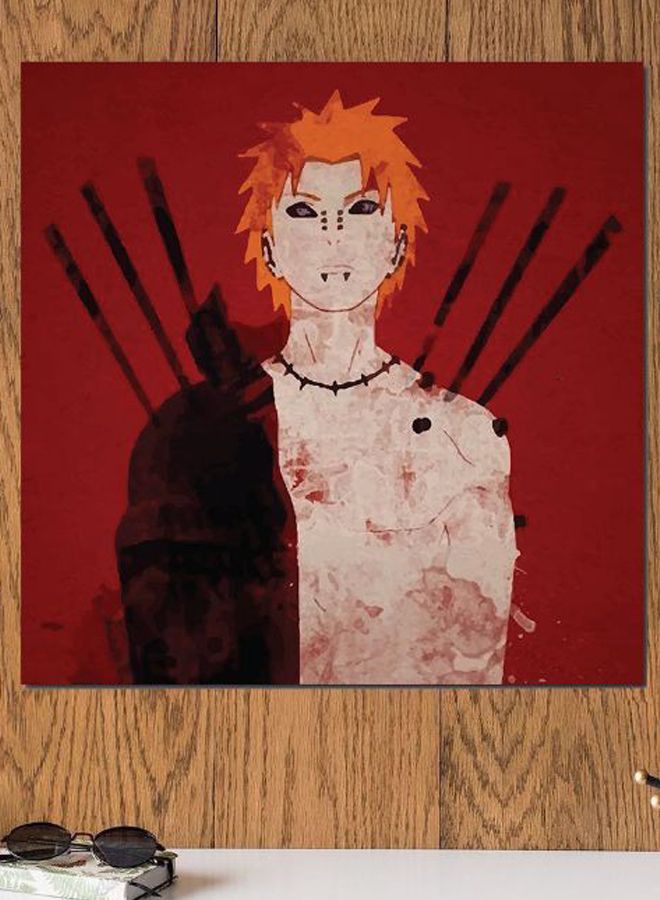 Atiq Naruto Anime Printed Wall Art Red/Black/Pink 30x30cm - Image 2