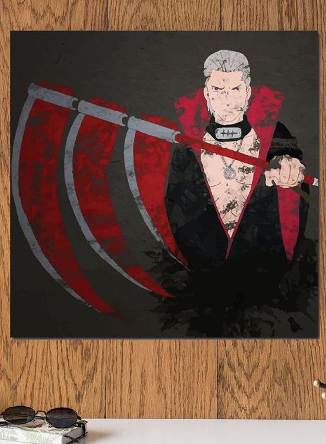Atiq Naruto Anime Printed Wall Art Black/Red/Grey 30x30cm - Image 2