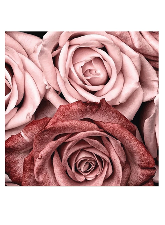 Atiq - Flowers Printed Wall Art Pink/Brown 30x30cm - Image 1