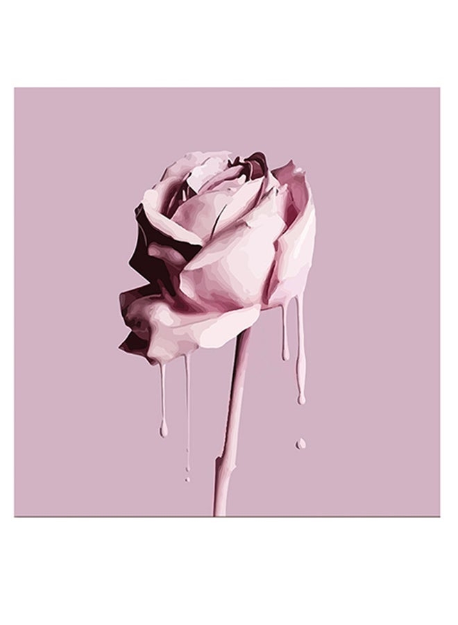 أتيك لوحة فنية بطبعة زهور وردي 30x30سم - Image 1