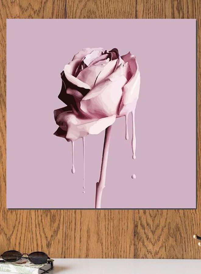 أتيك لوحة فنية بطبعة زهور وردي 30x30سم - Image 2