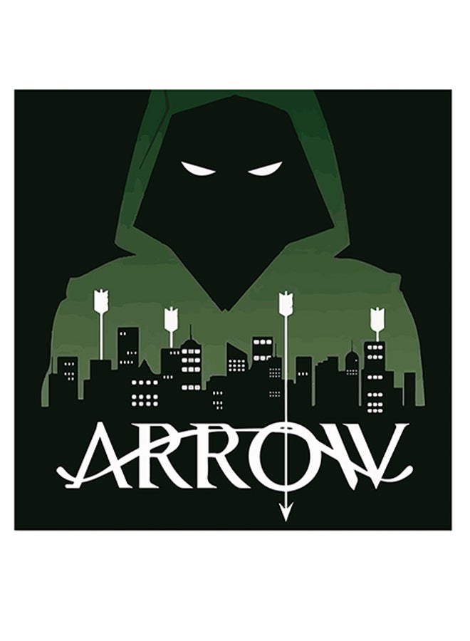 Atiq Arrow Anime Printed Wall Art Black/Green/White 30x30cm - Image 1