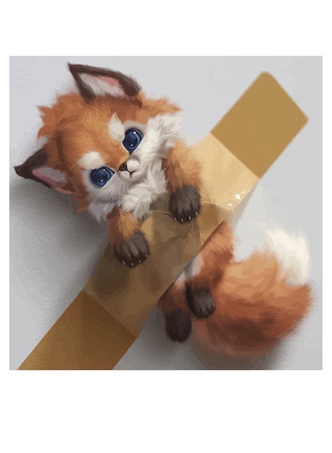Atiq - Cute Cat Themed Decorative Wall Art Brown/White/Grey 30x30cm - Image 1