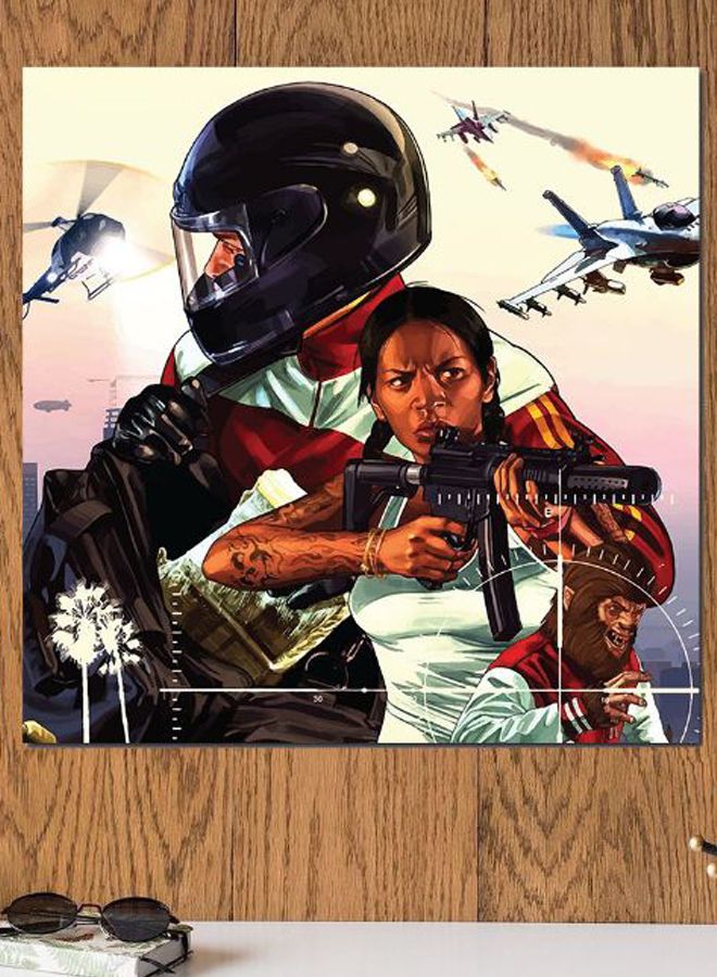 أتيك لوحة فنية لديكور الحائط بعنوان "Grand Theft Auto" متعدد الألوان 30x30سم  - Image 2