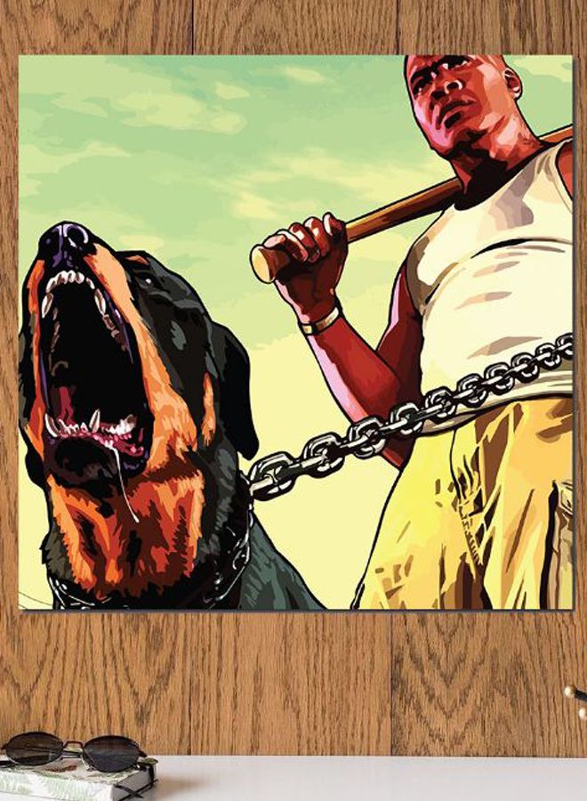Atiq Grand Theft Auto Printed Wall Art Multicolour 30x30cm - Image 2