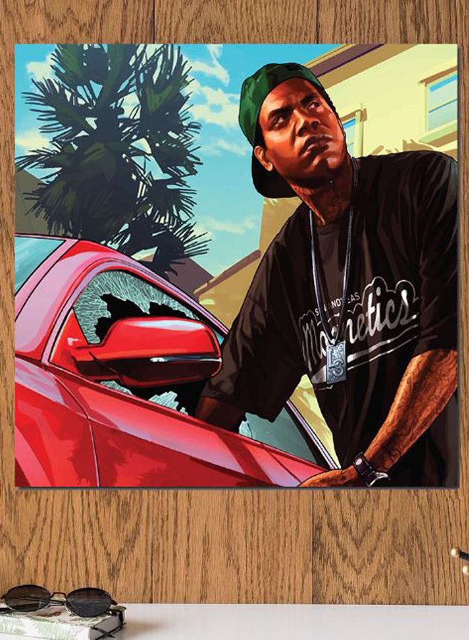 Atiq Grand Theft Auto Printed Wall Art Multicolour 30x30cm - Image 2