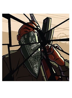 Grand Theft Auto Printed Wall Art Black/Green/Brown 30x30cm