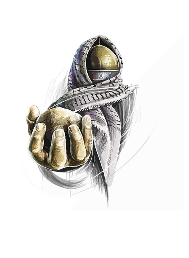 أتيك لوحة فنية لديكور الحائط بطبعة تعبر عن فلسطين رمادي/أخضر 30x30سم - Image 1