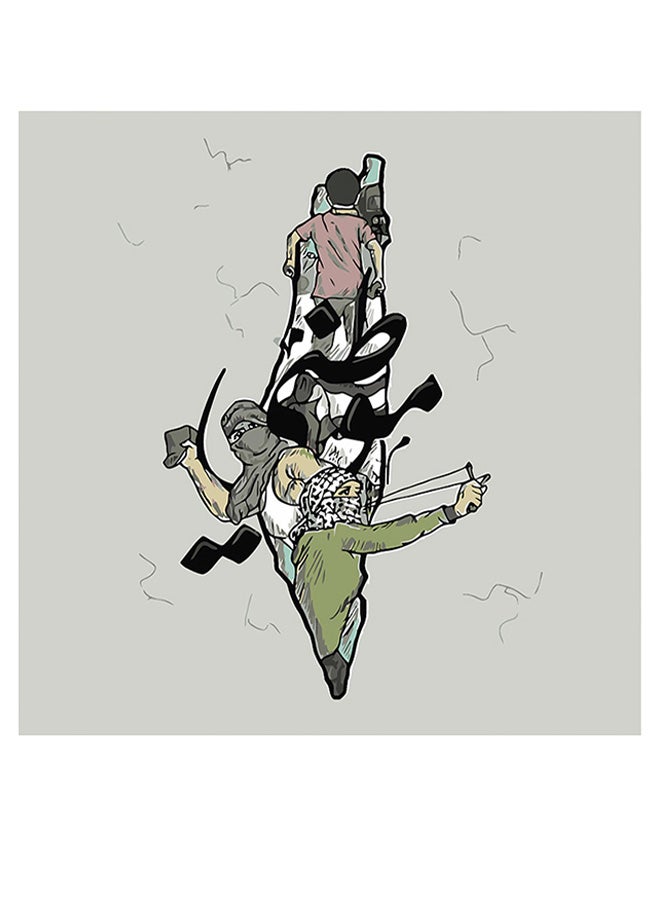 أتيك لوحة فنية من خشب MDF بعنوان فلسطين موطني متعدد الألوان 30x30سم  - Image 1