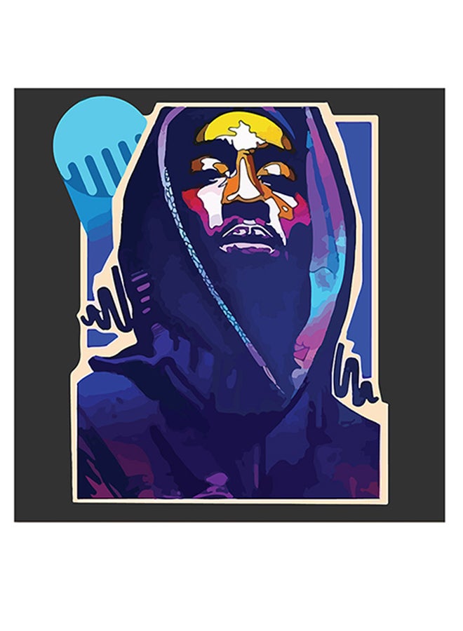 Atiq 2Pac Printed Wall Art Blue/Black/White 30x30cm - Image 1