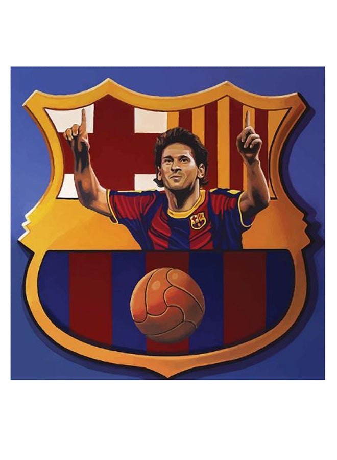 Atiq Messi Themed Decorative Wall Art Blue/Red/Black 30x30cm - Image 2