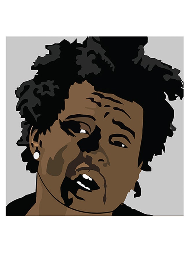 Atiq The Weeknd Printed Wall Art Brown/Black/Grey 30x30cm - Image 1