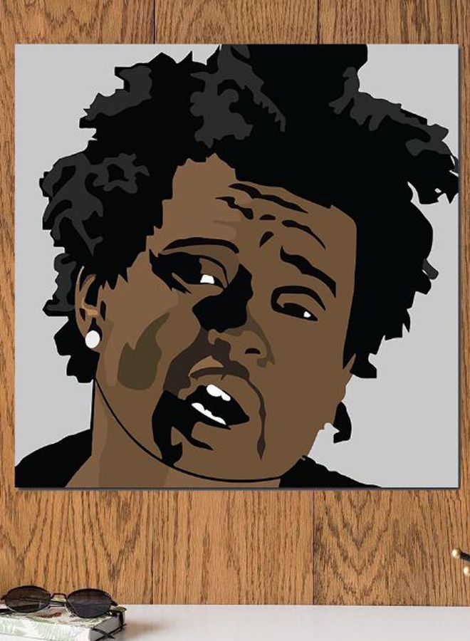 Atiq The Weeknd Printed Wall Art Brown/Black/Grey 30x30cm - Image 2