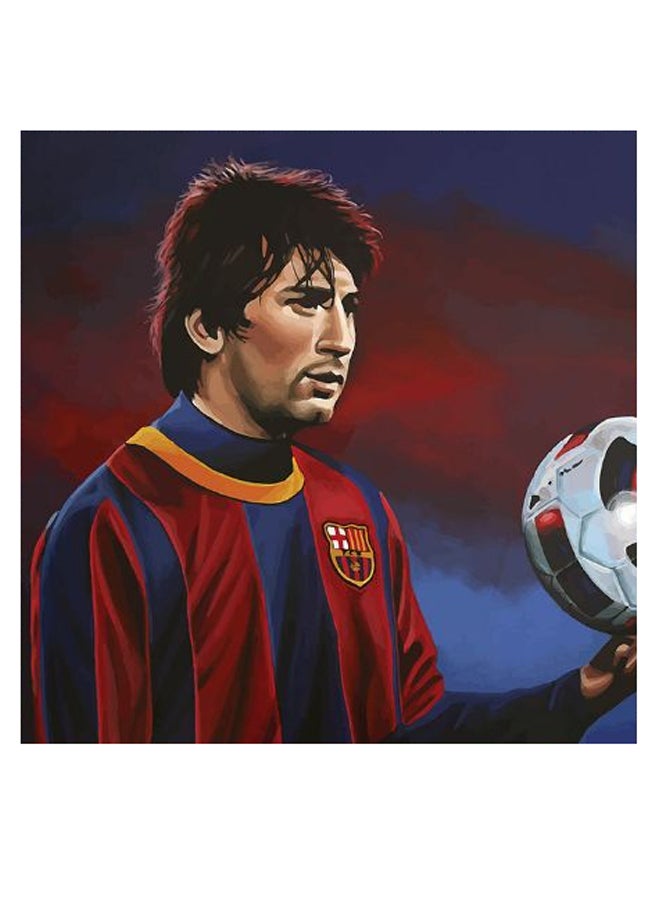 Atiq Messi Themed Decorative Wall Art Blue/Red/Black 30x30cm - Image 2