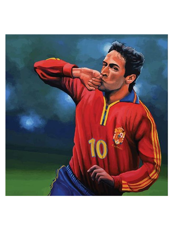 أتيك لوحة فنية للزينة بتصميم للاعب راؤول أزرق/أحمر/أسود 30x30سم - Image 2