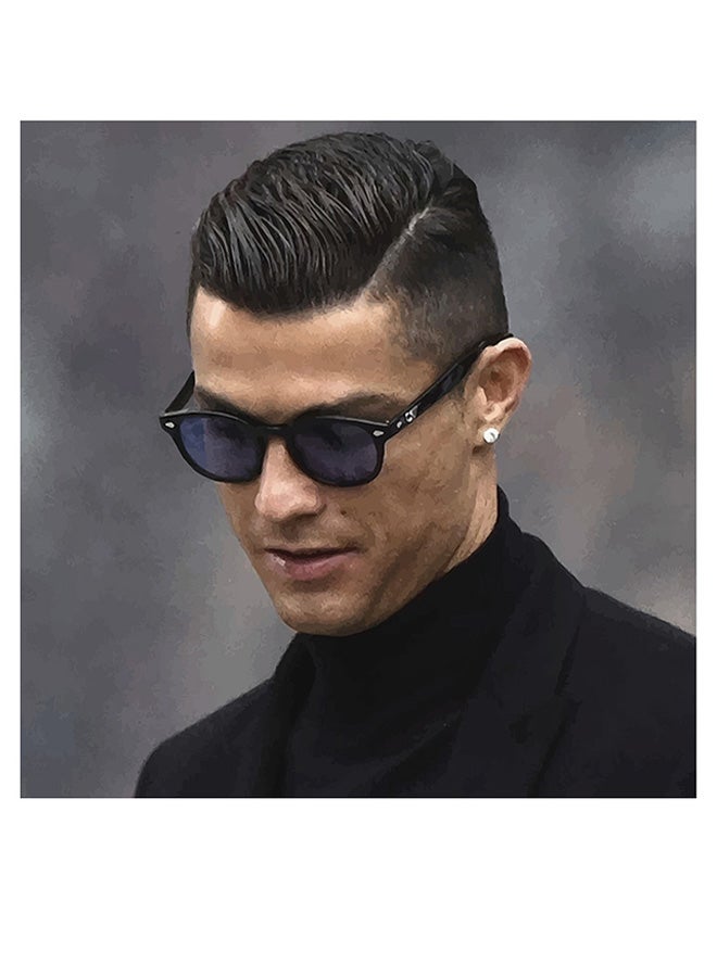 Atiq Ronaldo Themed Decorative Wall Art Black/Beige/Grey 30x30cm - Image 1