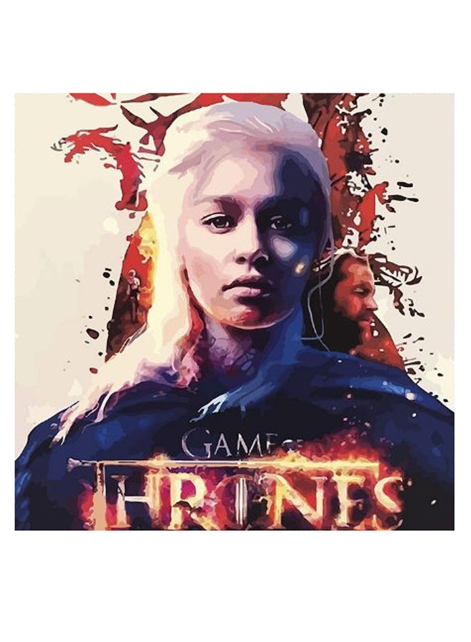 Atiq Game Of Thrones Themed Wall Art Beige/Blue/Red 30x30cm - Image 2