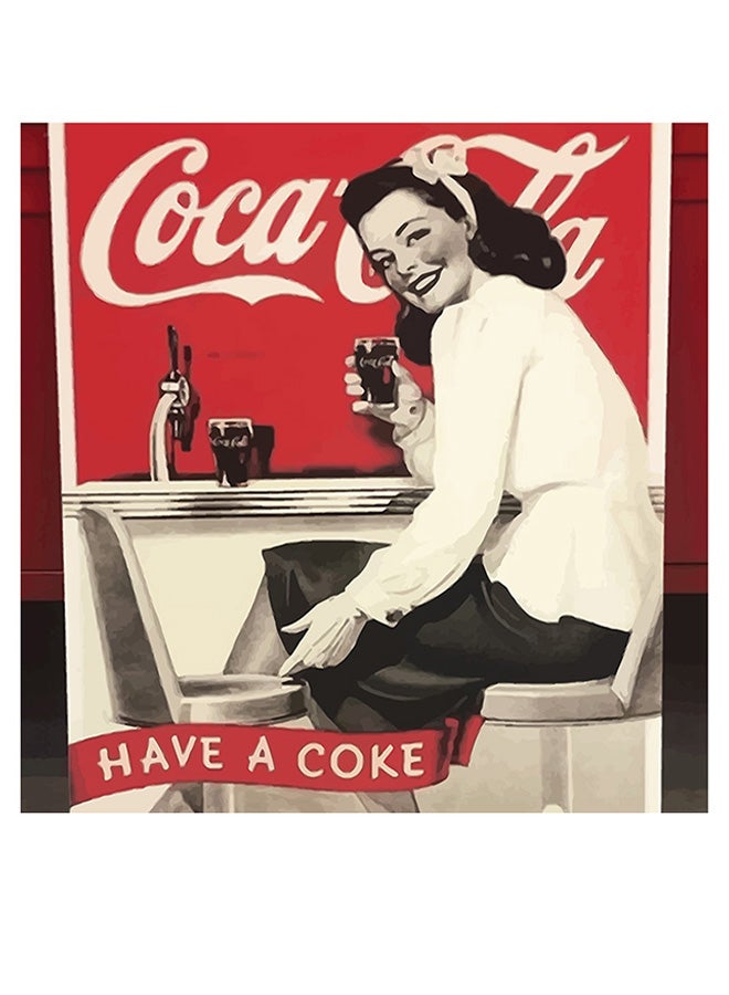 Atiq Coca Cola Themed Wall Art Red/White/Black 30x30cm