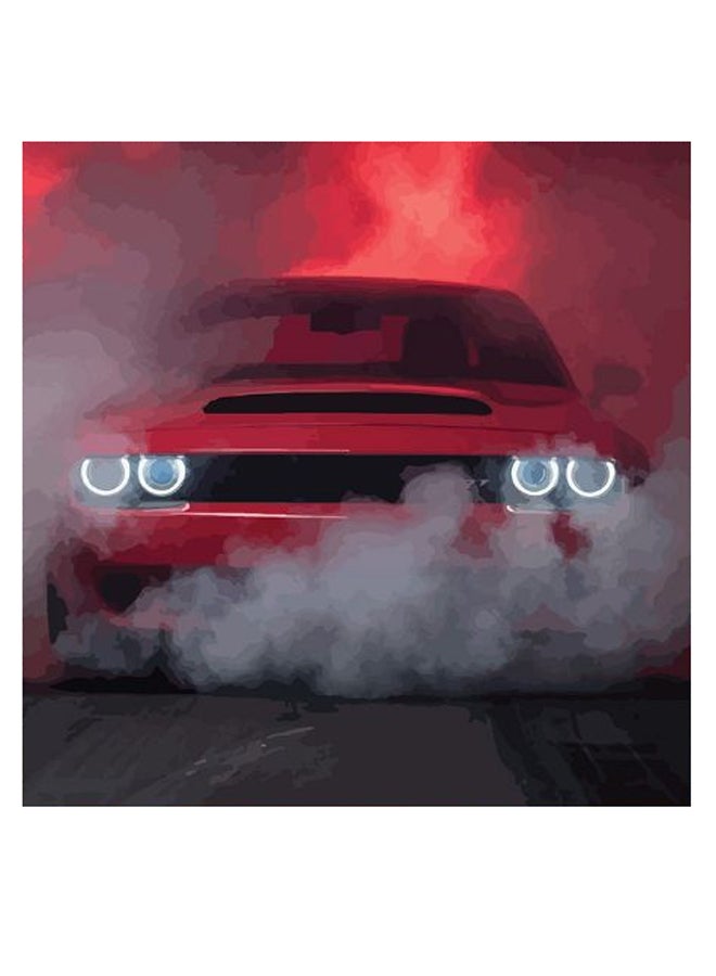 Atiq Dodge Car Themed Wall Art Red/Grey/Black 30x30cm - Image 2