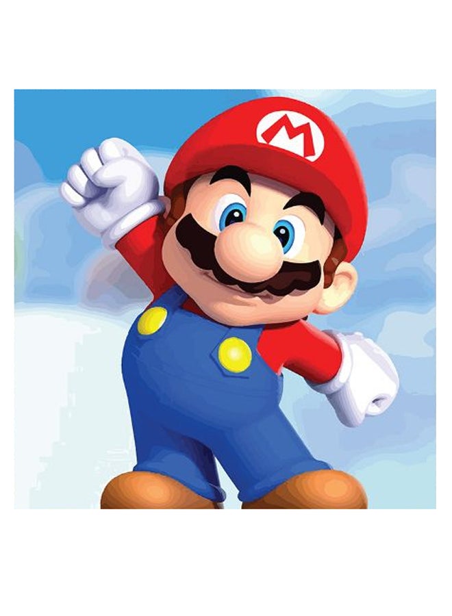 Super Mario Themed Wall Art Blue/Red/Beige 30x30cm