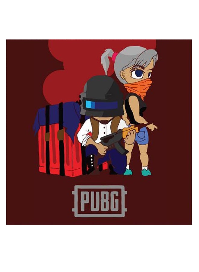 أتيك لوحة فنية بتصميم مستوحى من لعبة ببجي أحمر/ أزرق/ أبيض 30x30سم - Image 2